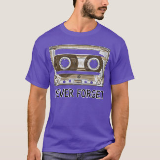 Camiseta Nunca esqueça Cassete Design retrô vintage amigos