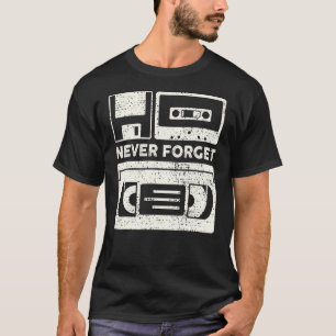 Camiseta Nunca Esqueça Gráfico de Fita Cassete Vintage Retr