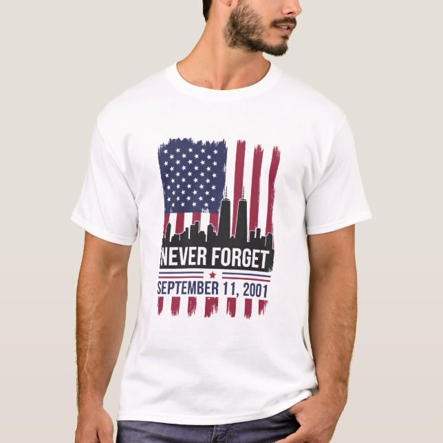 Camiseta Nunca Esqueça o Dia 11 de Setembro de 2001 Memoria (Frente)