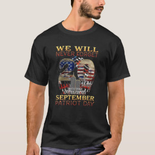 Camiseta Nunca Esqueça o Dia Memorial 20 Anniversário 911 P