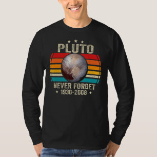 Camiseta Nunca Esqueça Plutão Retro Estilo Engraçado Ciênci