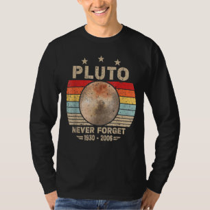 Camiseta Nunca Esqueça Plutão Retro Nerdy Astronomy Space S