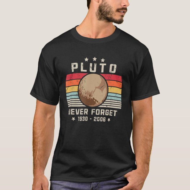 Camiseta Nunca Esqueça Plutão Retro Style Space Science ast (Frente)