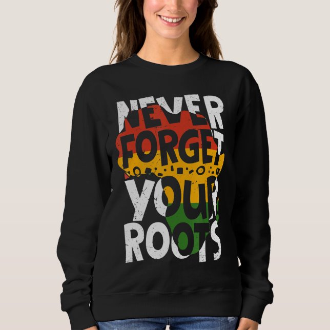 Camiseta Nunca esqueça suas raízes afro-americanas (Frente)