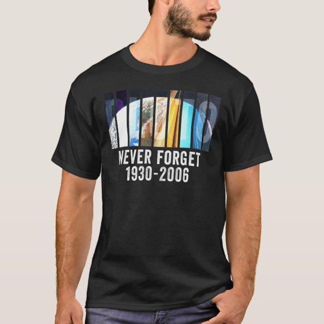 Camiseta Nunca Esquecer o retrato da ciência do espaço Plut (Frente)