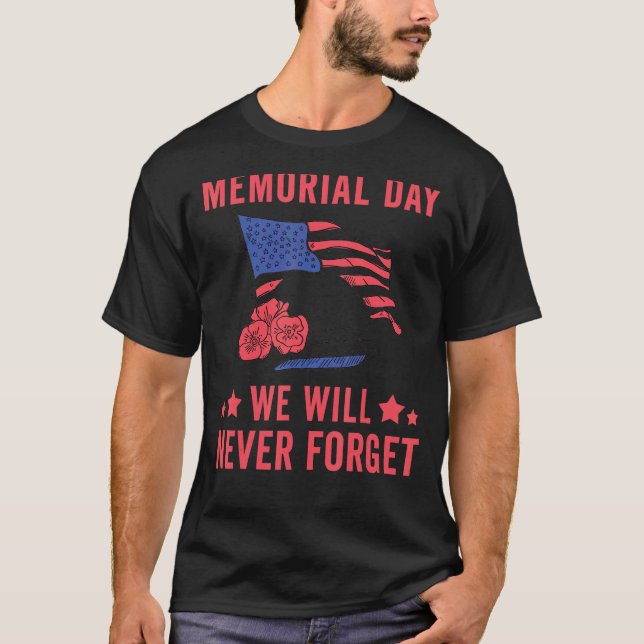 Camiseta Nunca Esqueceremos A Bandeira Dos Eua. (Frente)