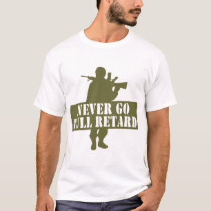 Camiseta Nunca Ir Cheio Tard Militar Grunt #