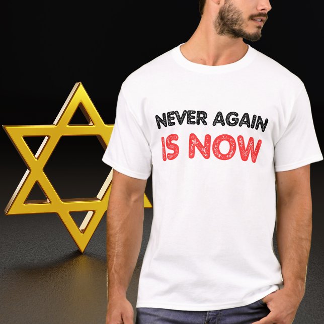 Camiseta Nunca mais é agora, fique com Israel (Criador carregado)