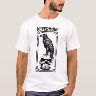 Camiseta Nunca mais   Edgar Allan Poe - O Corvo