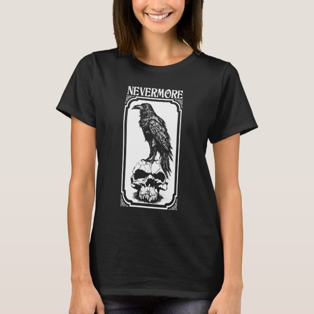 Camiseta Nunca mais | Edgar Allan Poe - Raven (Frente)