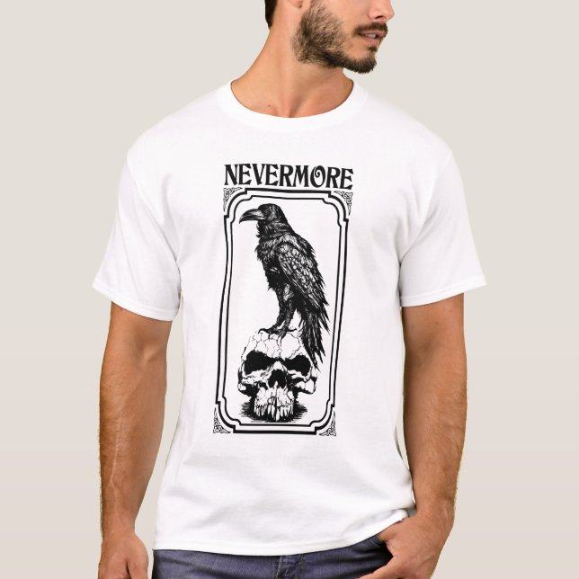 Camiseta Nunca mais | Edgar Allan Poe - Raven (Frente)