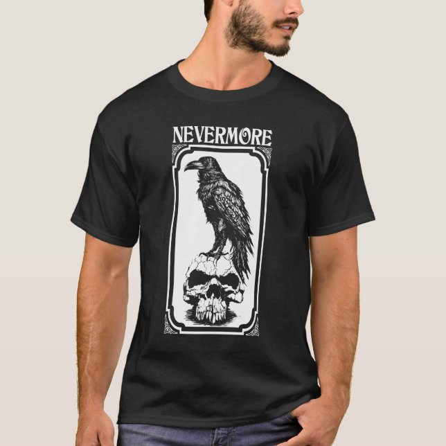 Camiseta Nunca mais | Edgar Allan Poe - Raven (Frente)