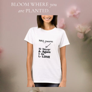 Camiseta Nunca mais no amor Mensagem de Amor Sarcástico Bra