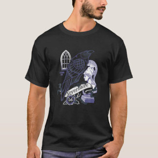 Camiseta Nunca mais Raven Gothic Poetry Book Sobreviveu Poe