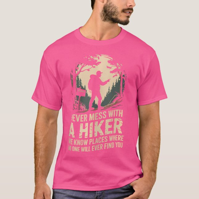 Camiseta Nunca Mal Com Um Caminho De Montanha Hiker (Frente)
