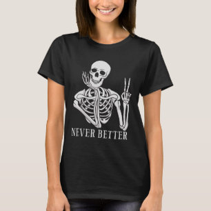 Camiseta Nunca Melhor Esqueleto Divertir O Céu De Halloween