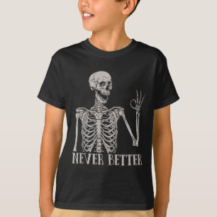 Camiseta Nunca Melhor Esqueleto Divertir O Halloween Para A