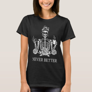 Camiseta Nunca Melhor Esquis Mulheres Bebendos Paz no Café