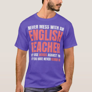 Camiseta Nunca Mete Com Um Professor Inglês Engraçado De Am