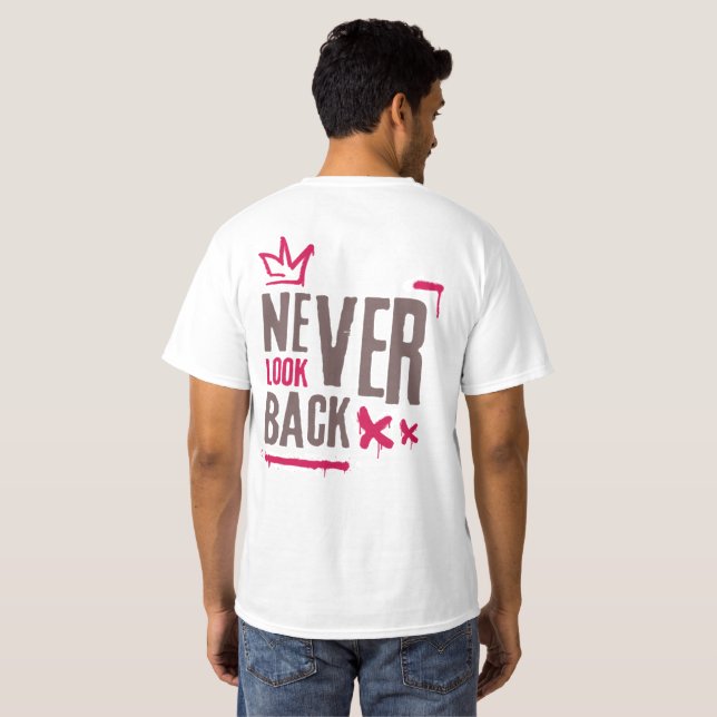 Camiseta Nunca Olhe para Trás Roupas de Rua com Grafite Ins (Parte Traseira Completa)