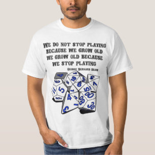 Camiseta Nunca pare de jogar - versão do RPG