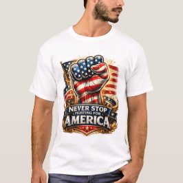 Camiseta Nunca Pare de Lutar pela América – Punho Cerrado P
