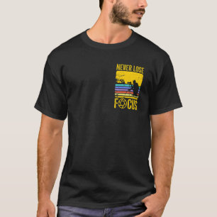 Camiseta Nunca perder focado no cineasta dizendo