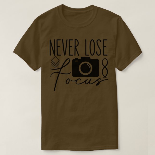 Camiseta Nunca Perder Foco Fotografia Fotógrafo Câmera P (Frente do Design)