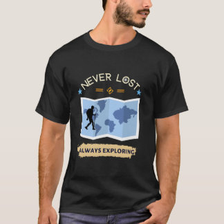 Camiseta Nunca perdido sempre explorando