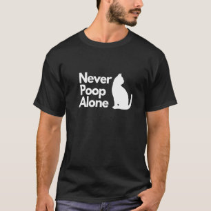 Camiseta Nunca Pôr Sozinho Gato Gráfico Dizendo Humor