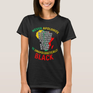 Camiseta Nunca se desculpe por sua negritude História negra