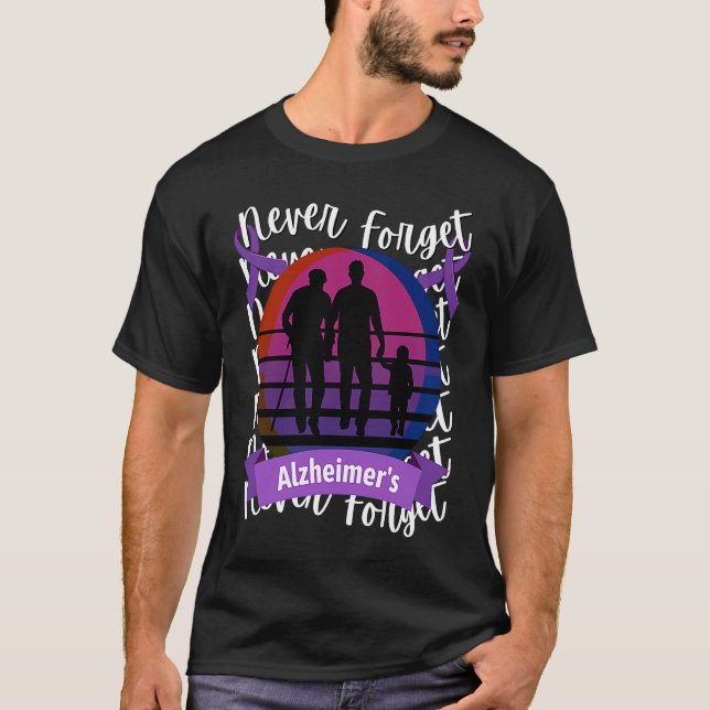 Camiseta Nunca se esqueça da consciência do Alzheimer (Frente)