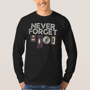 Camiseta Nunca se esqueça da fita cassete Vhs de disquete 9