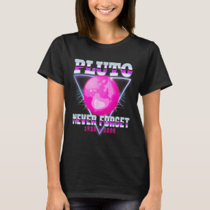 Camiseta Nunca se esqueça de Plutão 90 e 80 Homens Vaporwav