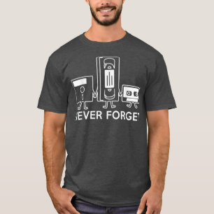 Camiseta Nunca se esqueça do disquete, VHS, fita cassete