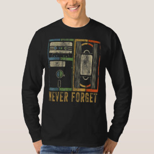 Camiseta Nunca se esqueça do Geek de fitas de cassete de ví