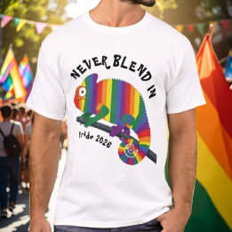 Camiseta Nunca se Misture Camaleão Arco-íris Orgulho