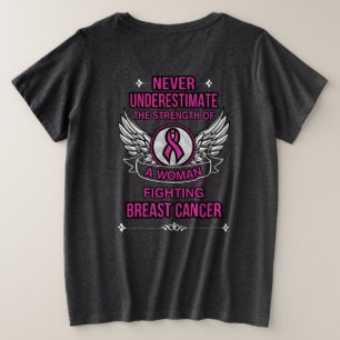 Camiseta Nunca Subestimar/Mulher... Cancer da mama