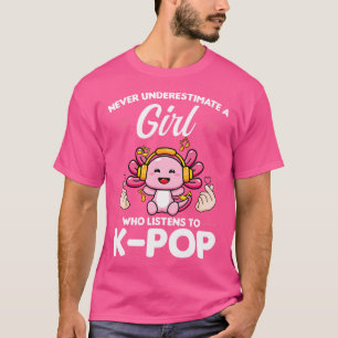 Camiseta Nunca Subestime Garota Ouça K-Pop K-Pop Merch