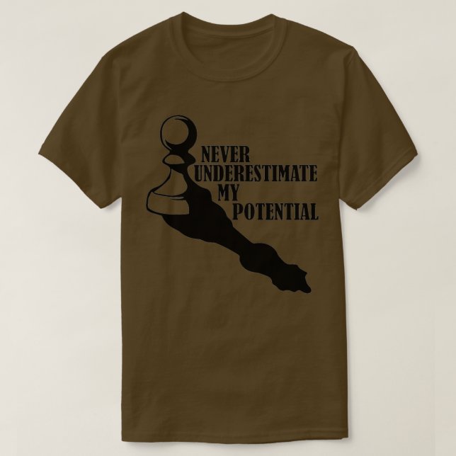 CAMISETA NUNCA SUBESTIME MEU POTENCIAL XADREZ  (Frente do Design)