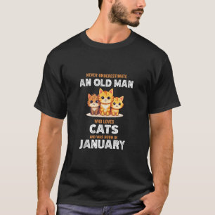 Camiseta Nunca Subestime O Velho Que Ama O Nascer Dos Gatos