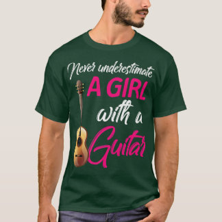Camiseta Nunca Subestime Rapariga Com Guitari
