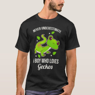 Camiseta Nunca Subestime Um Menino Que Ama Geckos