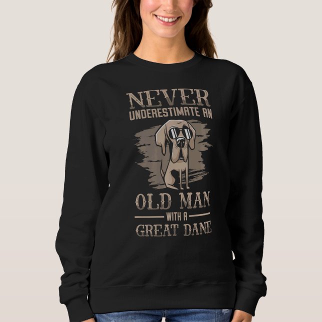 Camiseta Nunca Subestime Um Velho Com Grande Dane Da (Frente)