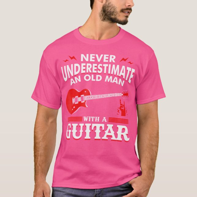 Camiseta Nunca Subestime Um Velho Com Guitarra (Frente)