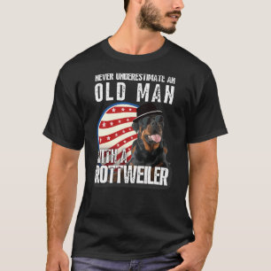 Camiseta Nunca Subestime Um Velho Com Um Rottweiler 1