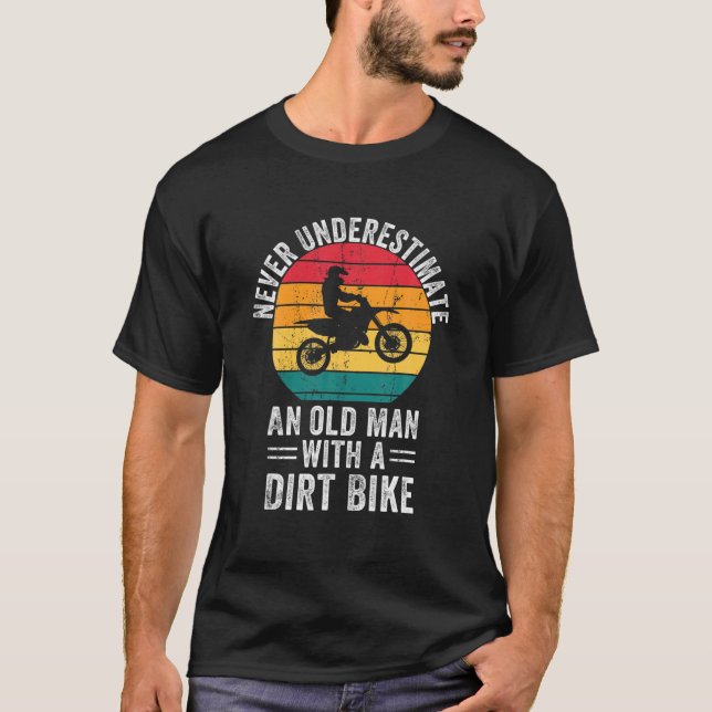 Camiseta Nunca Subestime Um Velho Com Uma Bicicleta De Suje (Frente)
