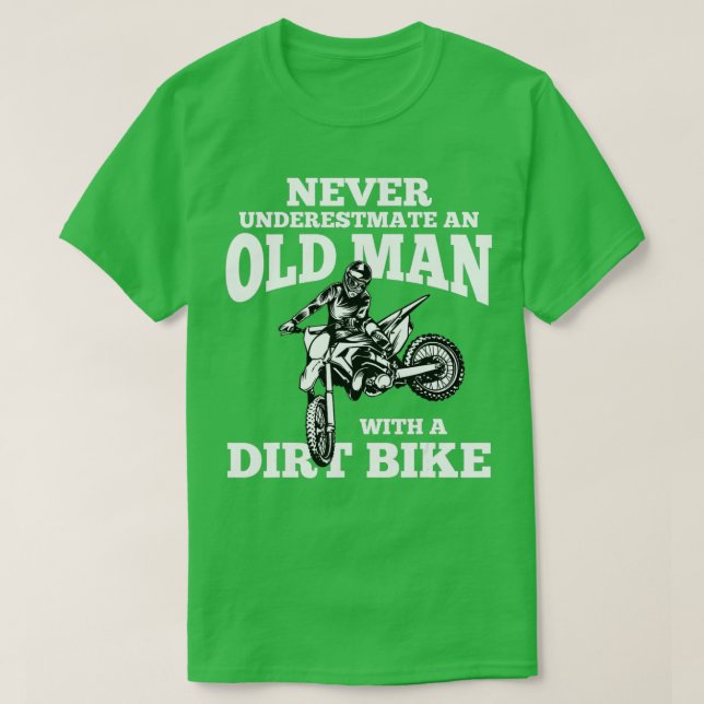 Camiseta Nunca subestime um Velho com uma Bicicleta Suja (Frente do Design)