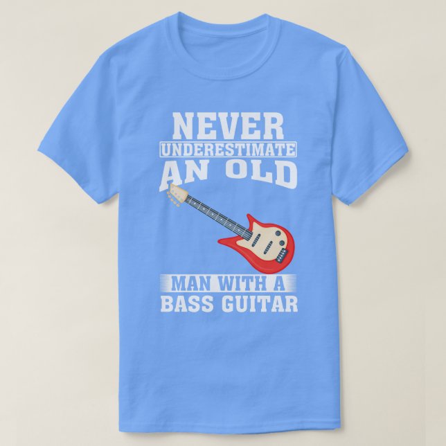 Camiseta Nunca subestime um Velho com Violão (Frente do Design)