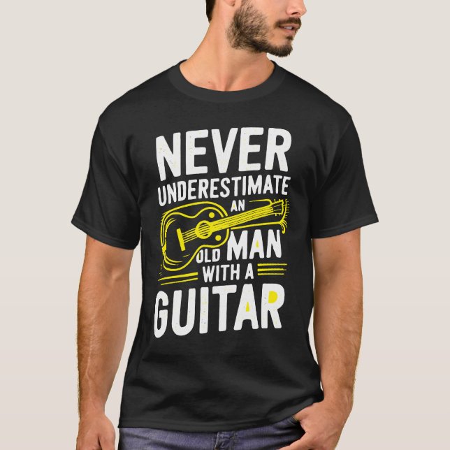 Camiseta Nunca subestime um Velho com Violão - Vin (Frente)